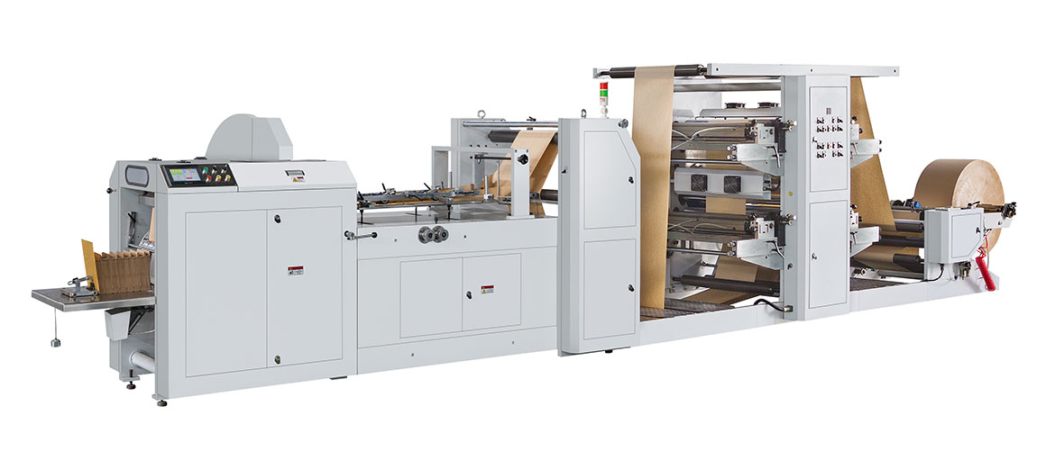 LMD-400+LST-4700R Máquina de alta velocidad automática de la bolsa de papel de Kraft de alta velocidad con la máquina de impresión de Flexo