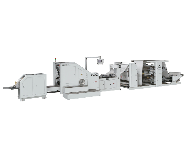 LSB-330L+LST-41100 Máquina para fabricar bolsas de papel de fondo cuadrado con impresión flexográfica y alimentación de rollos